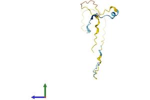 AlphaFold protein structure predicition of Mouse Recombinant Pclaf Protein, UniprotID Q9CQX4