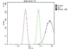 Flow Cytometry analysis of HEPA1-6 cells using anti- EIF4A1 antibody (ABIN7603143).