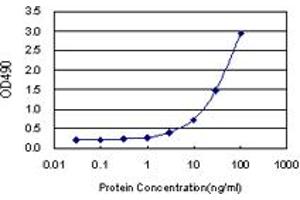 Sandwich ELISA detection sensitivity ranging from 1 ng/mL to 100 ng/mL. (MPP3 (Humain) Matched Antibody Pair)