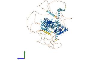 AlphaFold protein structure predicition of Mouse Recombinant Eif5b Protein, UniprotID Q05D44