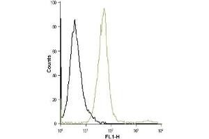 Cell surface detection of Orai1 in WEHI living cells: (black line) Unstained cells.