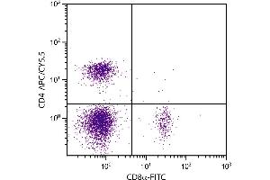 BALB/c mouse splenocytes were stained with Rat Anti-Mouse CD4-APC/CY5.