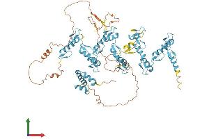 AlphaFold protein structure predicition of Mouse Recombinant Rbak Protein, UniprotID Q8BQC8