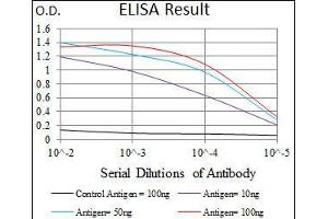 Black line: Control Antigen (100 ng), Purple line: Antigen(10 ng), Blue line: Antigen (50 ng), Red line: Antigen (100 ng),