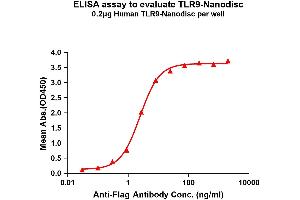 Elisa plates were pre-coated with Flag Tag -Nanodisc (0.