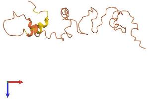 AlphaFold protein structure predicition of Human Recombinant KRTAP9-9 Protein, UniprotID Q9BYP9