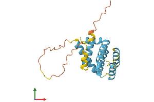AlphaFold protein structure predicition of Mouse Recombinant Bid Protein, UniprotID P70444