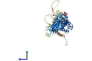 AlphaFold protein structure predicition of Human Recombinant SEC14L1 Protein, UniprotID Q92503