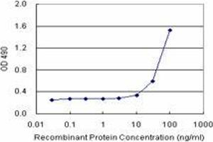 Sandwich ELISA detection sensitivity ranging from 10 ng/mL to 100 ng/mL. (PPP2R3B (Humain) Matched Antibody Pair)
