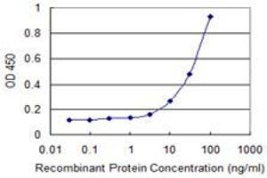 Detection limit for recombinant GST tagged MAGED1 is 1 ng/ml as a capture antibody.