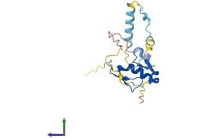 AlphaFold protein structure predicition of Human Recombinant GTSF1 Protein, UniprotID Q8WW33