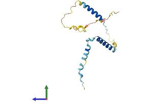 AlphaFold protein structure predicition of Human Recombinant GPSM3 Protein, UniprotID Q9Y4H4