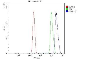 Flow Cytometry analysis of U937 cells using anti-Cyclophilin E/PPIE antibody (ABIN7599242). (PPIE anticorps  (AA 1-301))