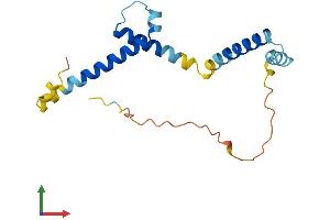 AlphaFold protein structure predicition of Human Recombinant HES5 Protein, UniprotID Q5TA89