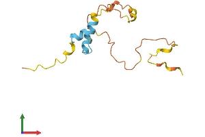 AlphaFold protein structure predicition of Mouse Recombinant Lelp1 Protein, UniprotID Q9DAE3