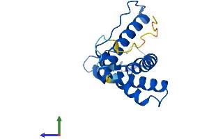 AlphaFold protein structure predicition of Human Recombinant TMEM229B Protein, UniprotID Q8NBD8