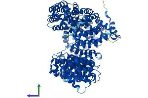 AlphaFold protein structure predicition of Mouse Recombinant Tnpo3 Protein, UniprotID Q6P2B1