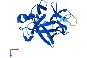 AlphaFold protein structure predicition of Mouse Recombinant Il1f10 Protein, UniprotID Q8R459