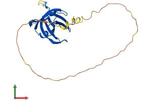 AlphaFold protein structure predicition of Human Recombinant NABP1 Protein, UniprotID Q96AH0