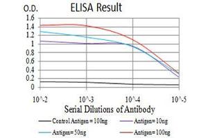 Black line: Control Antigen (100 ng), Purple line: Antigen(10 ng), Blue line: Antigen (50 ng), Red line: Antigen (100 ng),