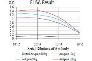 Black line: Control Antigen (100 ng);Purple line: Antigen (10ng); Blue line: Antigen (50 ng); Red line:Antigen (100 ng)