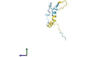 AlphaFold protein structure predicition of Human Recombinant ANAPC13 Protein, UniprotID Q9BS18