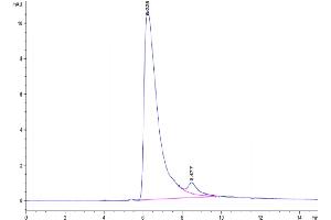 The purity of Biotinylated Mouse TNFSF15 is greater than 95 % as determined by SEC-HPLC.