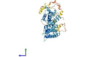 AlphaFold protein structure predicition of Human Recombinant DEPDC7 Protein, UniprotID Q96QD5