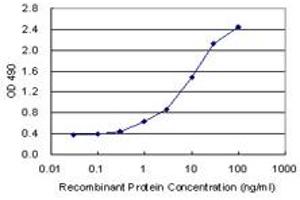 Sandwich ELISA detection sensitivity ranging from 3 ng/mL to 100 ng/mL. (IL1B (Humain) Matched Antibody Pair)