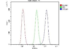 Flow Cytometry analysis of HEPA1-6 cells using anti-Golm1/GOLPH2 antibody (ABIN7601504).