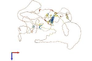 AlphaFold protein structure predicition of Mouse Recombinant Lrif1 Protein, UniprotID Q8CDD9
