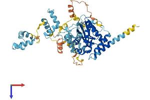 AlphaFold protein structure predicition of Human Recombinant TIGD6 Protein, UniprotID Q17RP2