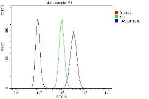 Flow Cytometry analysis of RAW264. (FAS anticorps  (AA 46-279))