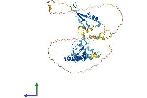 AlphaFold protein structure predicition of Human Recombinant MBD2 Protein, UniprotID Q9UBB5