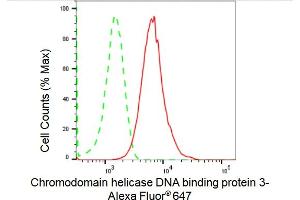 Flow cytometric analysis of Chromodomain helicase DNA binding protein 3 expression in HepG2 cells using Chromodomain helicase DNA binding protein 3 antibody (ABIN7798068), 1:2,000). (Recombinant CHD3 anticorps)