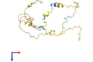 AlphaFold protein structure predicition of Mouse Recombinant Tdrp Protein, UniprotID Q8C5P7
