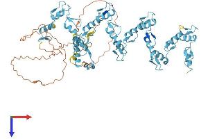 AlphaFold protein structure predicition of Human Recombinant ZNF528 Protein, UniprotID Q3MIS6