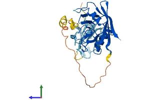 AlphaFold protein structure predicition of Human Recombinant PPIE Protein, UniprotID Q9UNP9