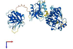 AlphaFold protein structure predicition of Human Recombinant ITK Protein, UniprotID Q08881