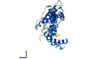 AlphaFold protein structure predicition of Mouse Recombinant Lix1 Protein, UniprotID Q6P566