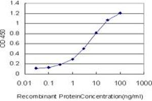 Detection limit for recombinant GST tagged SWAP70 is approximately 0.