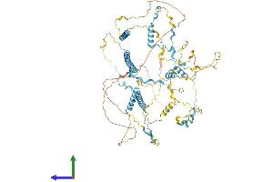 AlphaFold protein structure predicition of Human Recombinant TPX2 Protein, UniprotID Q9ULW0