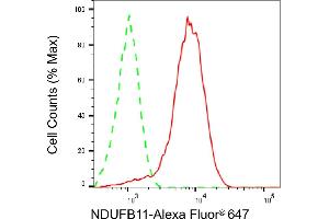 Flow cytometric analysis of NDUFB11 expression in HepG2 cells using NDUFB11 antibody (ABIN7799548), 1:2,000).