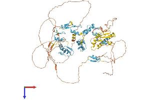 AlphaFold protein structure predicition of Human Recombinant E4F1 Protein, UniprotID Q66K89