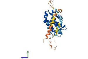 AlphaFold protein structure predicition of Human Recombinant BCL2L1 Protein, UniprotID Q07817