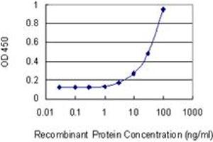 Detection limit for recombinant GST tagged DDOST is 1 ng/ml as a capture antibody.