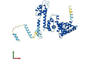 AlphaFold protein structure predicition of Human Recombinant PPP2R3C Protein, UniprotID Q969Q6