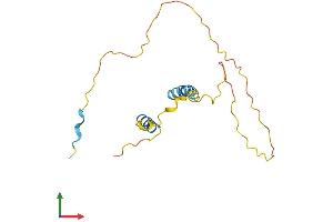 AlphaFold protein structure predicition of Human Recombinant BAD Protein, UniprotID Q92934