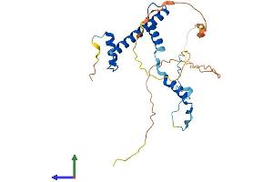 AlphaFold protein structure predicition of Human Recombinant TAF9B Protein, UniprotID Q9HBM6
