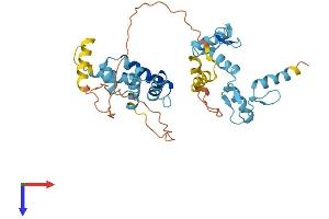 AlphaFold protein structure predicition of Human Recombinant ZSCAN16 Protein, UniprotID Q9H4T2